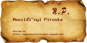 Meszlényi Piroska névjegykártya